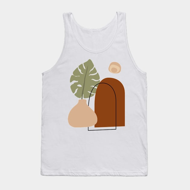 Minimal Modern  Abstract Shapes  terraccota  Warm Tones  Design Tank Top by zedonee